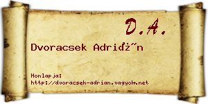 Dvoracsek Adrián névjegykártya